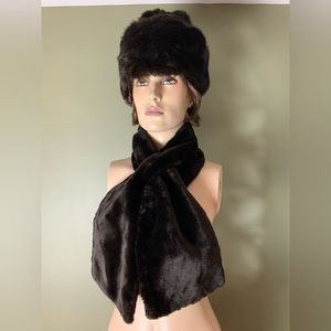 La Madison De La Fourrure Paris high quality faux mink hat and scarf